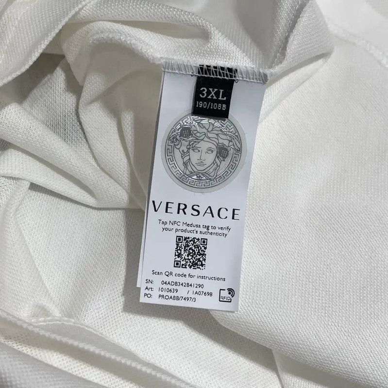 Versace Versace Summer XXXL Cotton Logo Polo Shirt 0089 Size US XXL / EU 58 / 5 - 8 Thumbnail