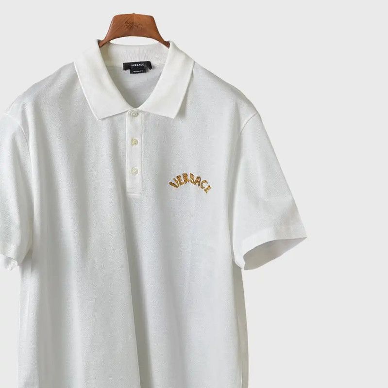 Versace Versace Summer XXXL Cotton Logo Polo Shirt 0089 Size US XXL / EU 58 / 5 - 3 Thumbnail