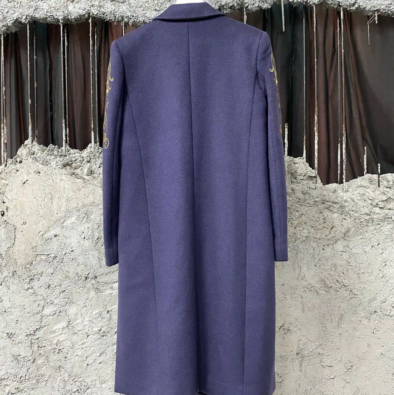 Versace Versace Deep Blue Long Coat for Men 0089 Size US M / EU 48-50 / 2 - 2 Thumbnail