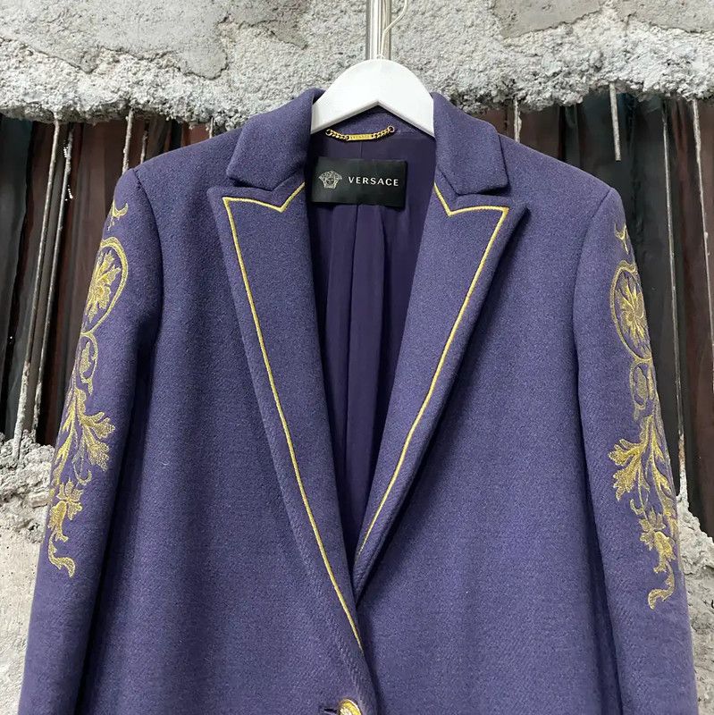 Versace Versace Deep Blue Long Coat for Men 0089 Size US M / EU 48-50 / 2 - 3 Thumbnail