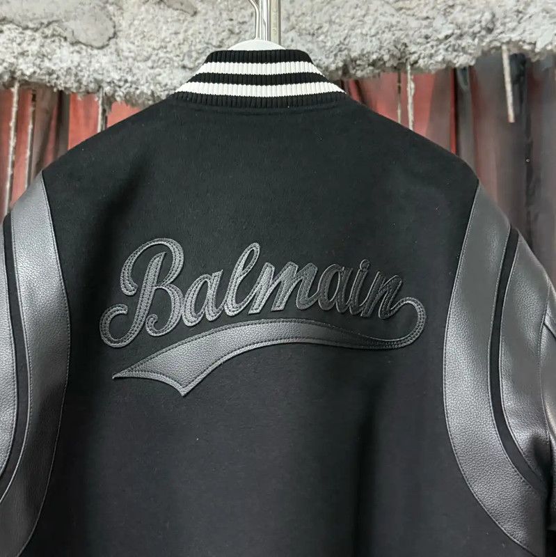 Balmain Balmain Black Long Sleeve Varsity Jacket 0089 Size US M / EU 48-50 / 2 - 3 Thumbnail