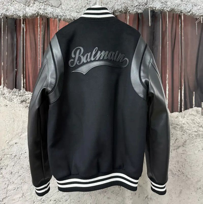Balmain Balmain Black Long Sleeve Varsity Jacket 0089 Size US M / EU 48-50 / 2 - 2 Thumbnail