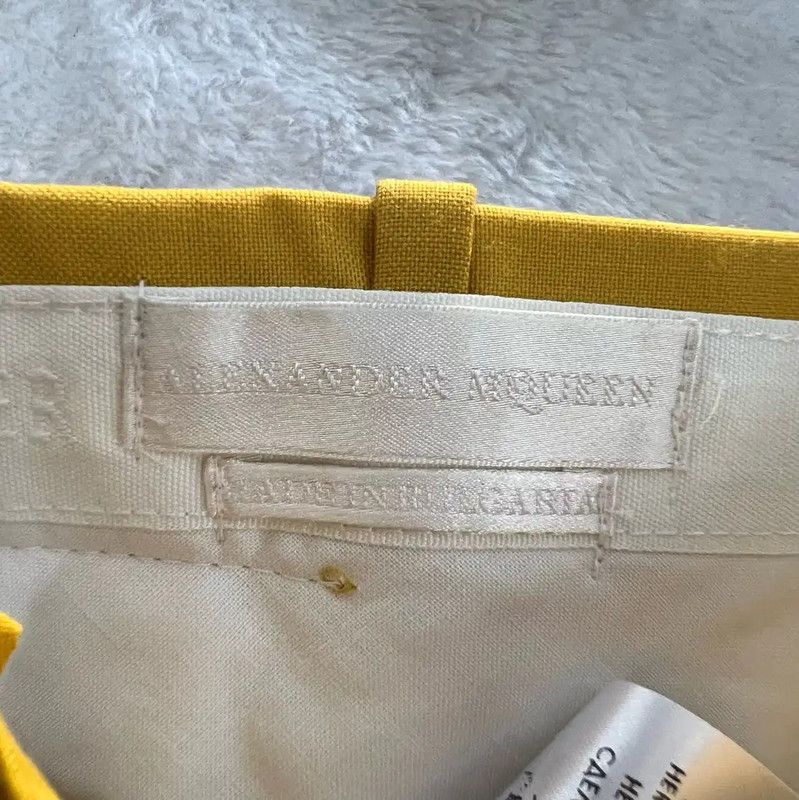 Alexander McQueen Alexander McQueen Yellow Cotton Men's Casual Pants 0089 Size US 32 / EU 48 - 4 Thumbnail