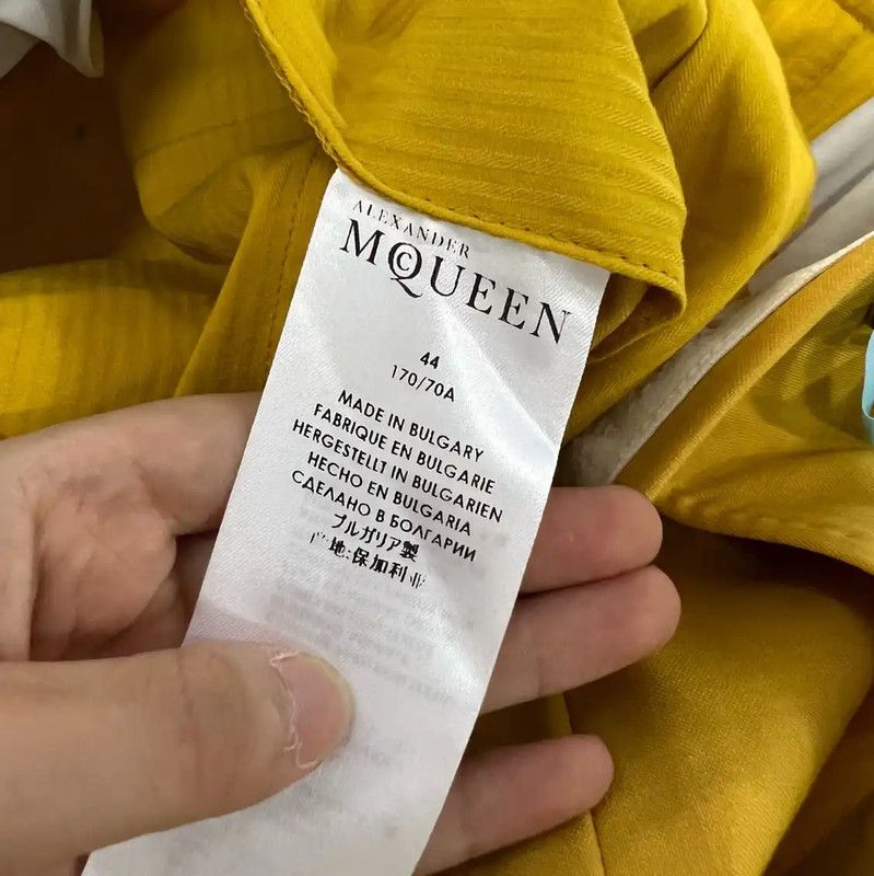 Alexander McQueen Alexander McQueen Yellow Cotton Men's Casual Pants 0089 Size US 32 / EU 48 - 3 Thumbnail