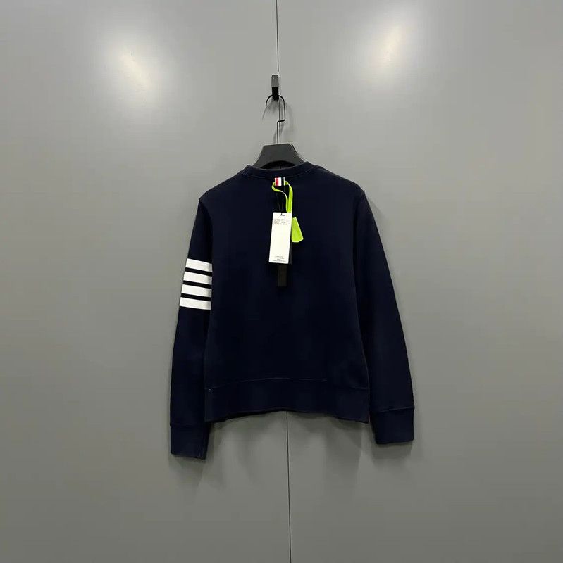 Thom Browne Thom Browne Navy Striped Short Sleeve Sweatshirt 0089 Size US M / EU 48-50 / 2 - 3 Thumbnail