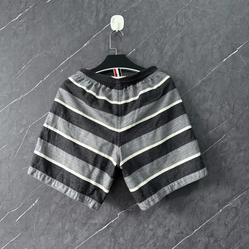 Thom Browne Thom Browne Men's Striped Cotton Shorts 0089 Size US 32 / EU 48 - 2 Thumbnail