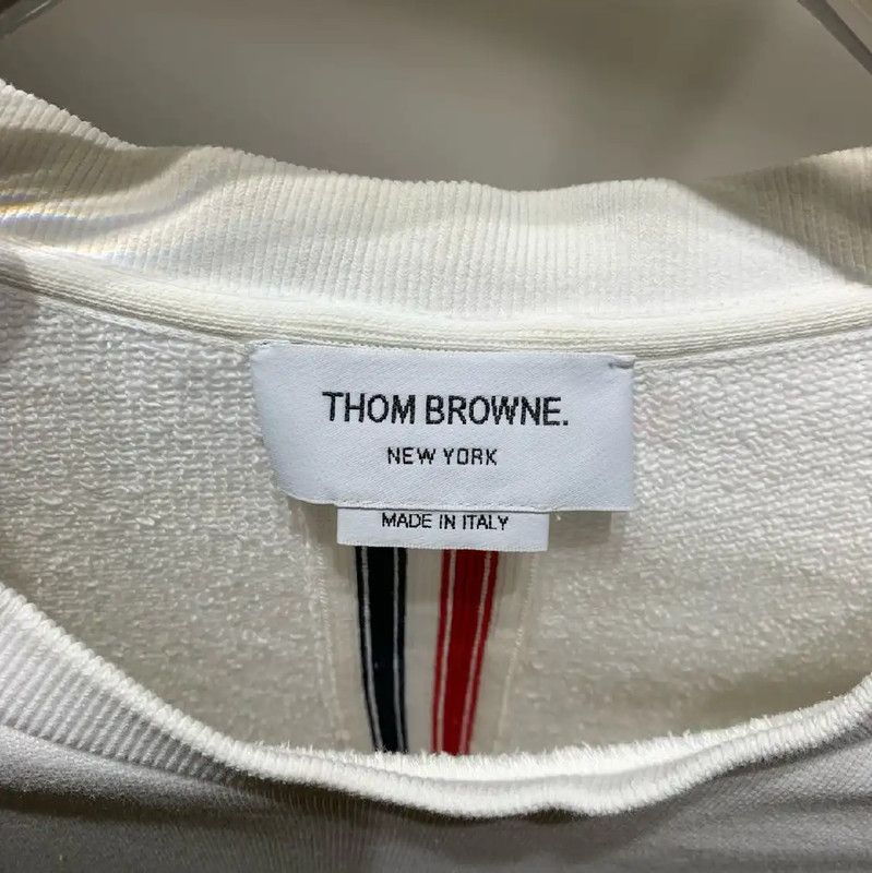 Thom Browne Thom Browne White Cotton Men's Sweatshirt 0089 Size US M / EU 48-50 / 2 - 5 Thumbnail