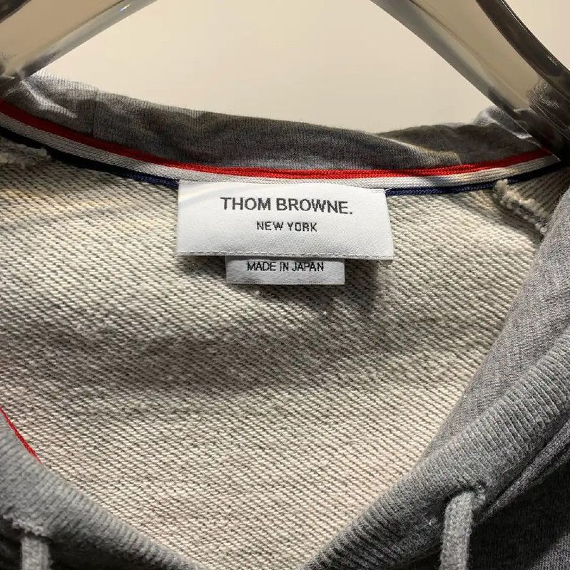 Thom Browne Thom Browne Gray Cotton Zip-Up Hoodie 0089 Size US M / EU 48-50 / 2 - 2 Thumbnail