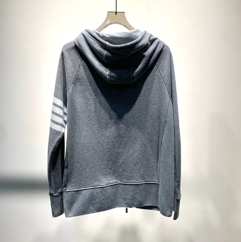 Thom Browne Thom Browne Gray Cotton Zip-Up Hoodie 0089 Size US M / EU 48-50 / 2 - 6 Thumbnail