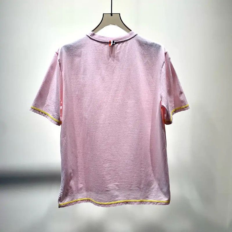 Thom Browne Thom Browne Pink Cotton Men's T-Shirt 0089 Size US M / EU 48-50 / 2 - 2 Thumbnail