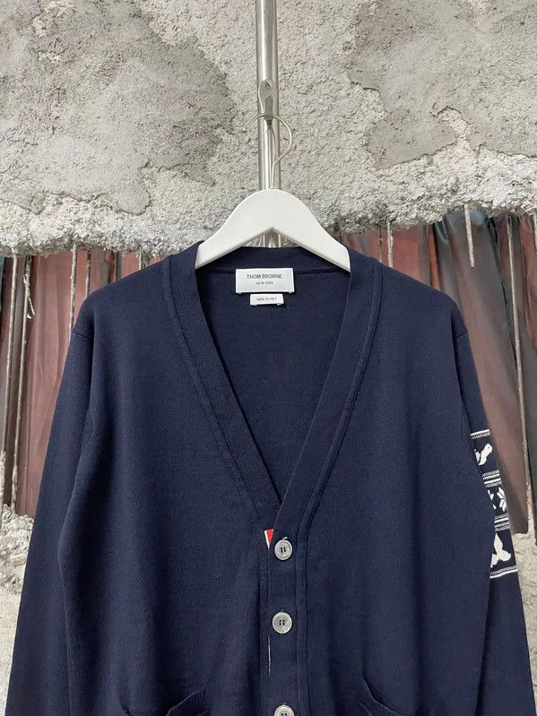 Thom Browne Thom Browne Blue Long Sleeve Cardigan for Men 0089 Size US M / EU 48-50 / 2 - 3 Thumbnail