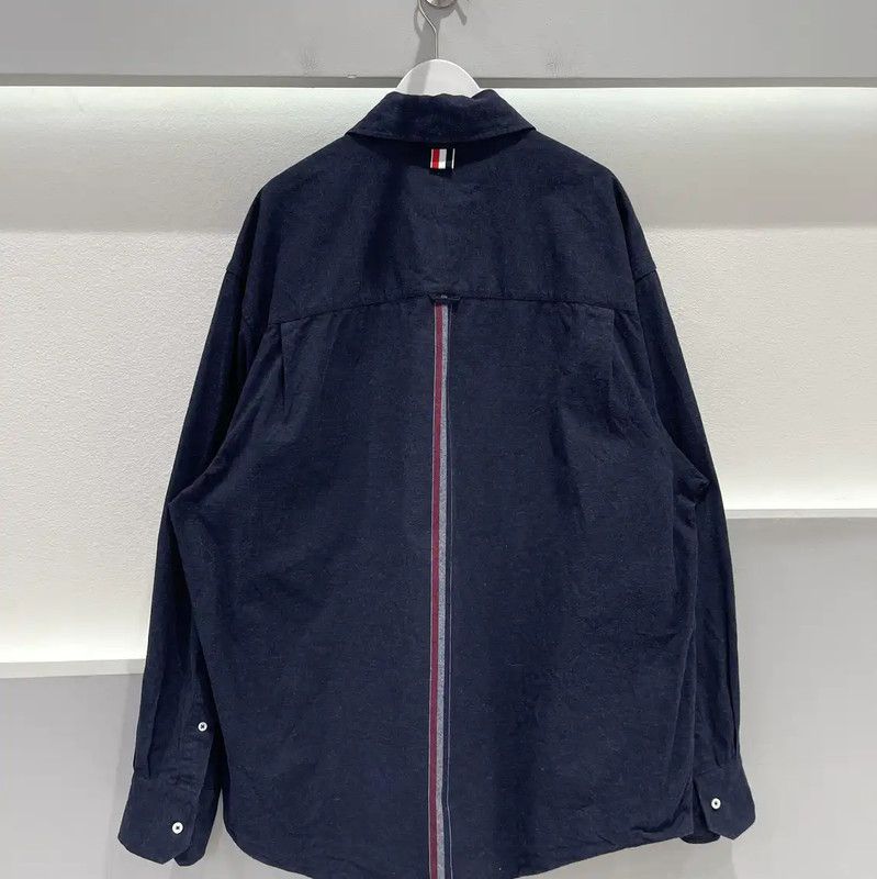 Thom Browne Thom Browne Navy Cotton Long Sleeve Shirt 0089 Size US M / EU 48-50 / 2 - 2 Thumbnail
