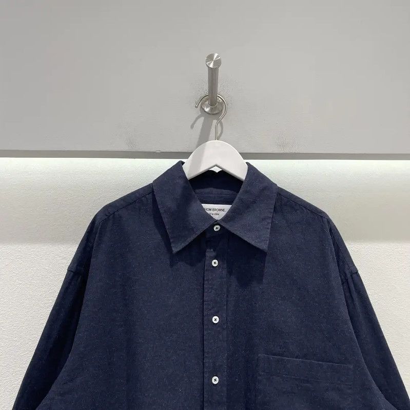 Thom Browne Thom Browne Navy Cotton Long Sleeve Shirt 0089 Size US M / EU 48-50 / 2 - 4 Thumbnail