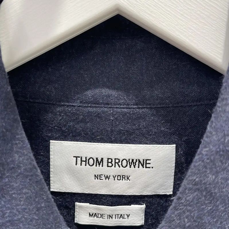 Thom Browne Thom Browne Navy Cotton Long Sleeve Shirt 0089 Size US M / EU 48-50 / 2 - 6 Thumbnail