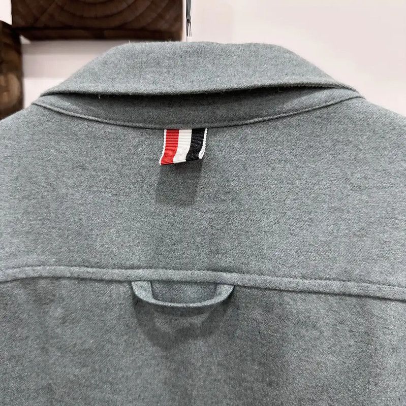 Thom Browne Thom Browne Gray-Blue Wool Blend Cardigan 0089 Size US XXL / EU 58 / 5 - 9 Thumbnail