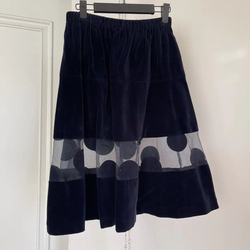 Comme des Garcons COMME des GARÇONS Navy Blue Polyester Skirt 0089 Size 28" / US 6 / IT 42 - 2 Thumbnail