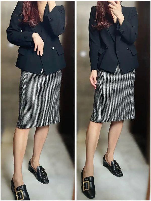 Givenchy Givenchy Color-Block Wool Midi Skirt 0089 Size 28" / US 6 / IT 42 - 3 Thumbnail