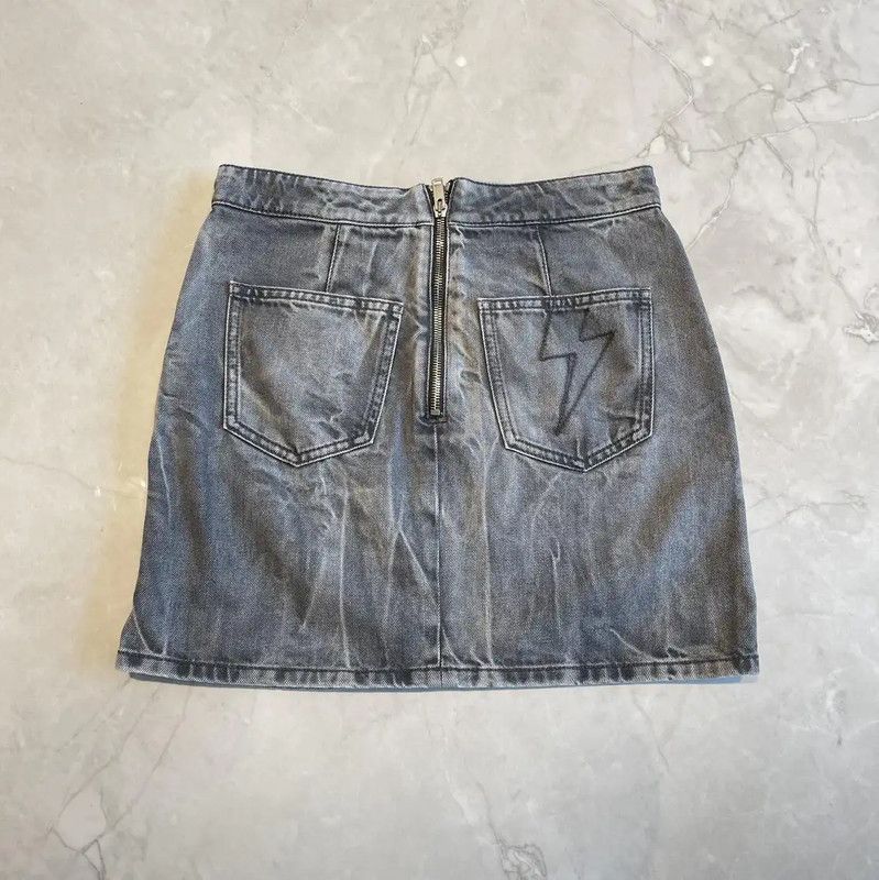 Givenchy Givenchy Gray Cotton A-Line Skirt Summer Edition 0089 Size 23" - 2 Thumbnail