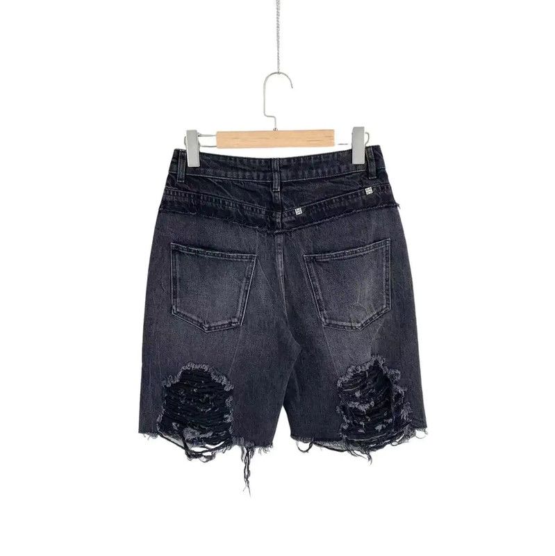Givenchy Givenchy Black Cotton Distressed Women's Shorts 0089 Size 28" / US 6 / IT 42 - 2 Thumbnail