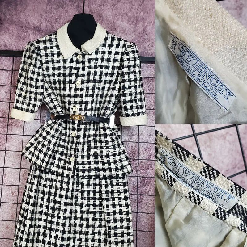 Givenchy Givenchy Black Silk Gingham Short Sleeve Cardigan 0089 Size M / US 6-8 / IT 42-44 - 2 Thumbnail