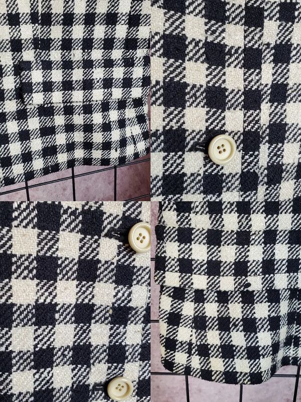 Givenchy Givenchy Black Silk Gingham Short Sleeve Cardigan 0089 Size M / US 6-8 / IT 42-44 - 6 Thumbnail
