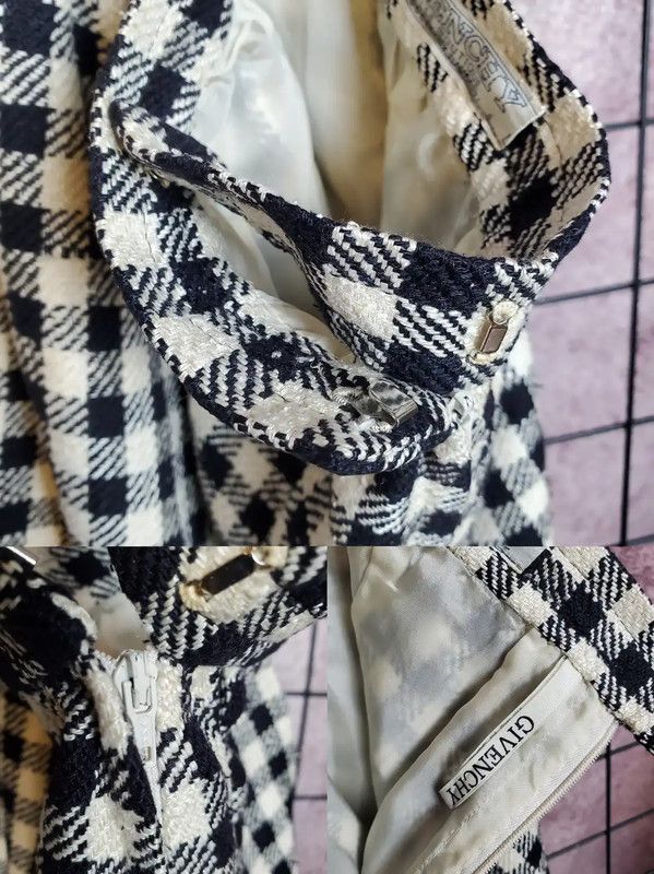 Givenchy Givenchy Black Silk Gingham Short Sleeve Cardigan 0089 Size M / US 6-8 / IT 42-44 - 8 Thumbnail