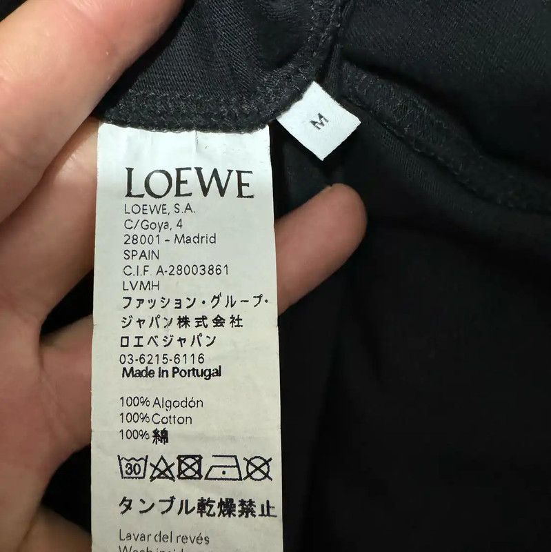 Loewe Loewe Black Cotton Embroidered Logo T-Shirt 0089 Size M / US 6-8 / IT 42-44 - 5 Thumbnail