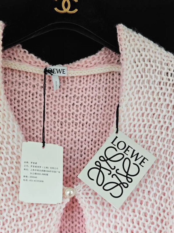 Loewe Loewe White Wool Short Sleeve Cardigan 0089 Size M / US 6-8 / IT 42-44 - 5 Thumbnail