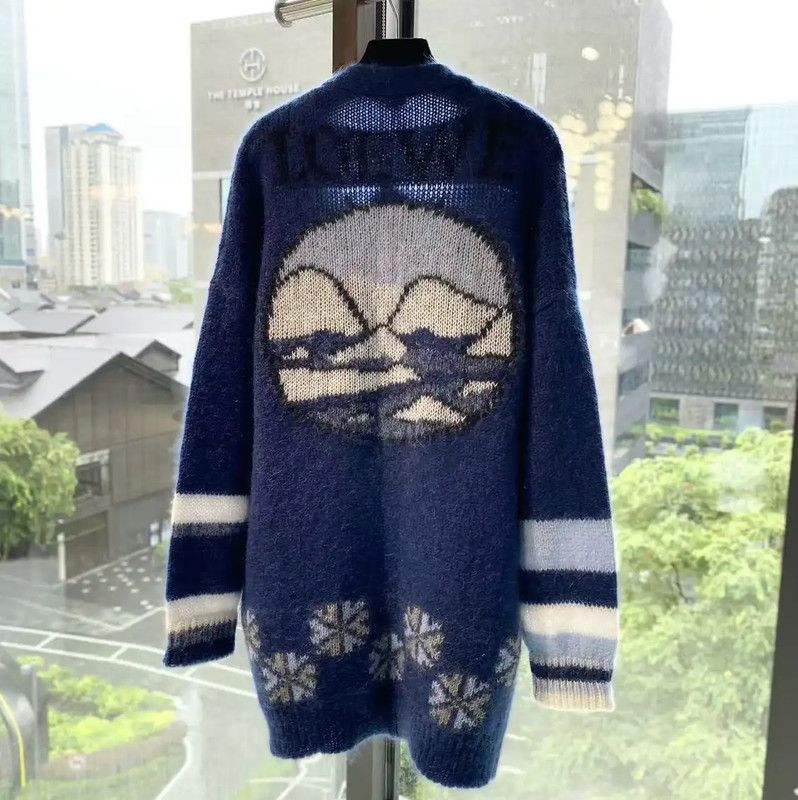 Loewe Loewe Deep Blue Mohair Women's Cardigan 0089 Size S / US 4 / IT 40 - 2 Thumbnail