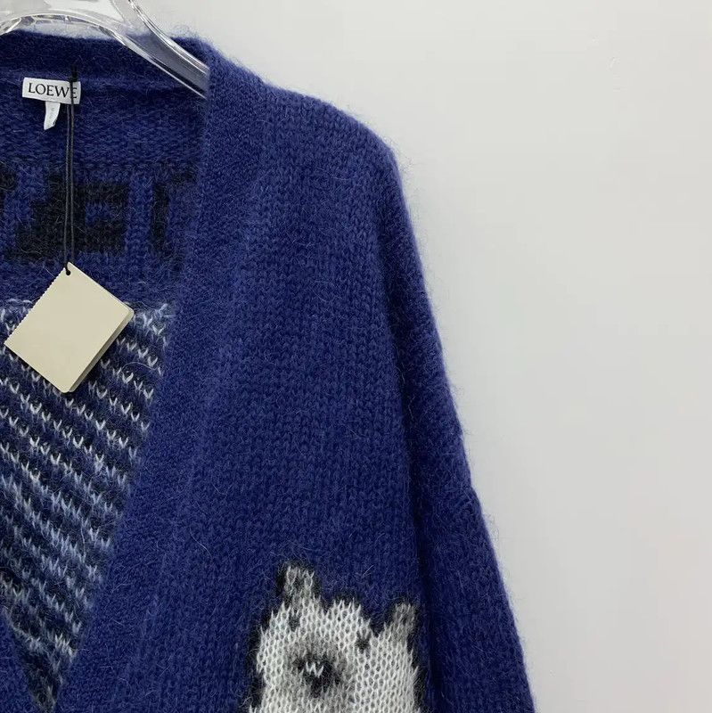 Loewe Loewe Navy Blue Mohair Women's Cardigan 0089 Size M / US 6-8 / IT 42-44 - 3 Thumbnail