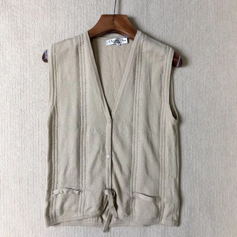 Dior Dior Women's Khaki Wool Cardigan 0089 Size M / US 6-8 / IT 42-44 - 2 Thumbnail