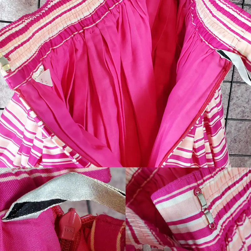 Dior Dior Pleated Skirt in Spring Pink Stripes 0089 Size 26" / US 2 / IT 38 - 7 Thumbnail