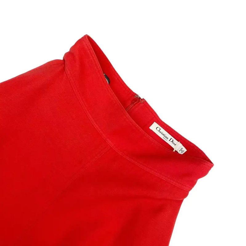 Dior Dior Red Cashmere Midi Skirt for Women 0089 Size 28" / US 6 / IT 42 - 3 Thumbnail