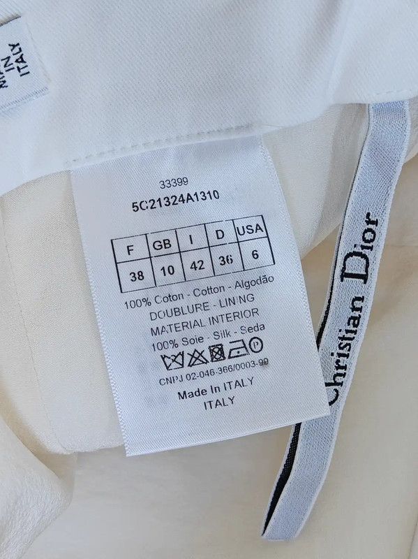 Dior Dior White Cotton Summer Mini Skirt 0089 Size 23" - 5 Thumbnail