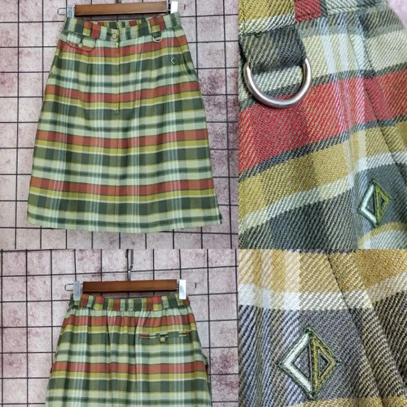 Dior Dior Green Wool Embroidered A-Line Skirt 0089 Size 28" / US 6 / IT 42 - 2 Thumbnail