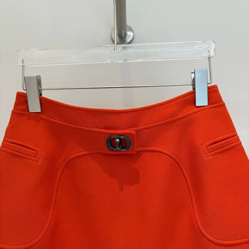 Dior Dior Orange Wool A-Line Skirt for Summer 0089 Size 23" - 3 Thumbnail