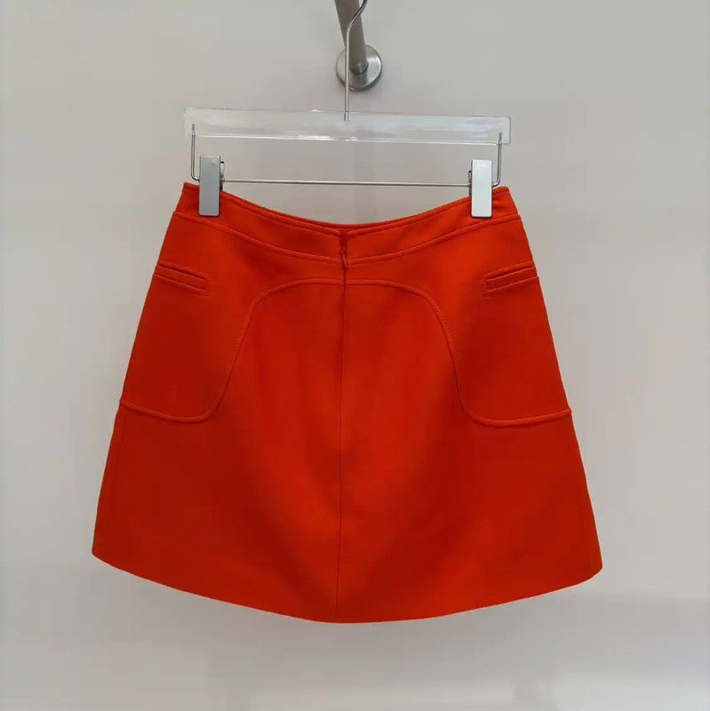 Dior Dior Orange Wool A-Line Skirt for Summer 0089 Size 23" - 2 Thumbnail