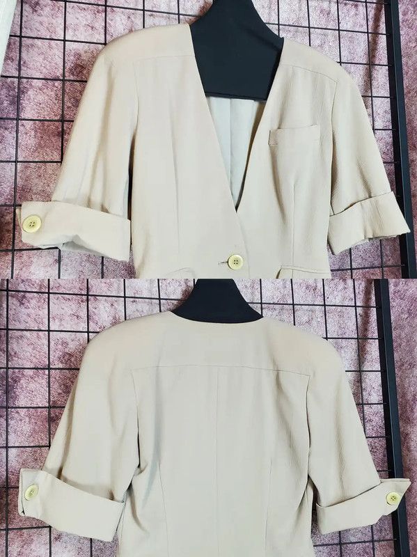 Dior Dior Beige Wool Blend Short Sleeve Cardigan 0089 Size M / US 6-8 / IT 42-44 - 4 Thumbnail