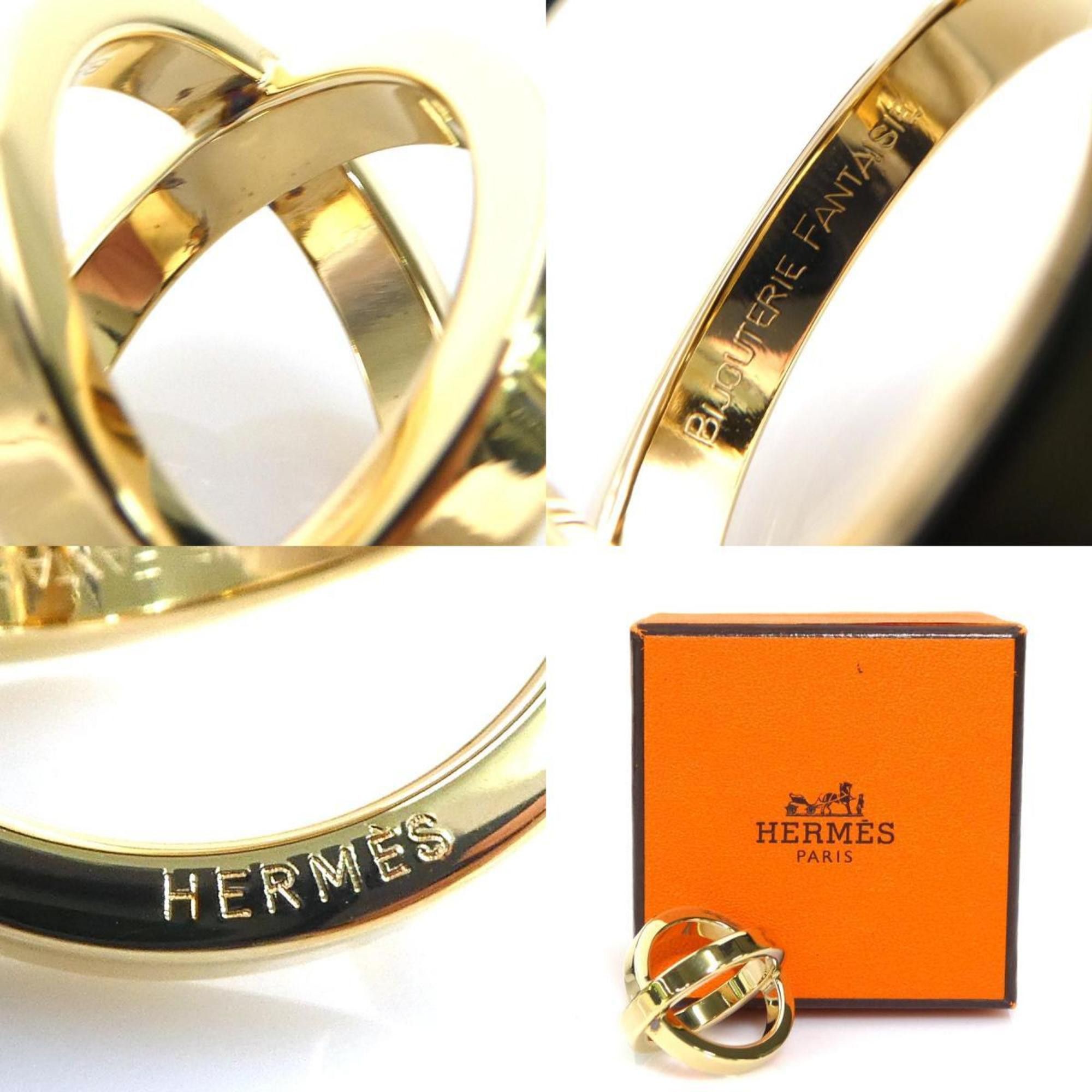 Hermes Hermes Hermès Bijoutierie Fantaisie scarf ring in gold, women's, e61048a Size ONE SIZE - 5 Thumbnail