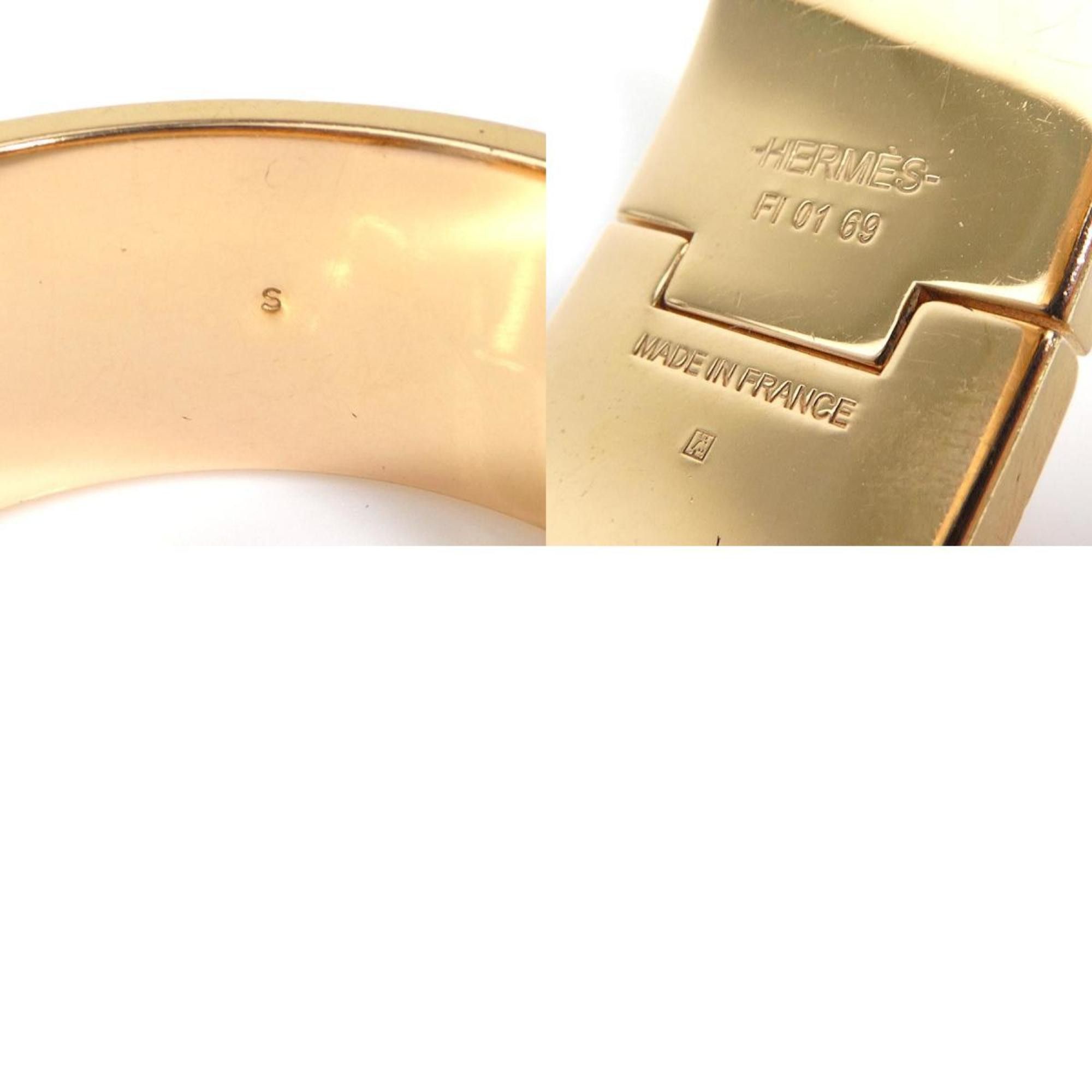 Hermes Hermes Hermès Click-Clack Bangle Bracelet in Metal, Enamel, Gold, Blue, and Off-White, Women's, e61067a Size ONE SIZE - 5 Thumbnail