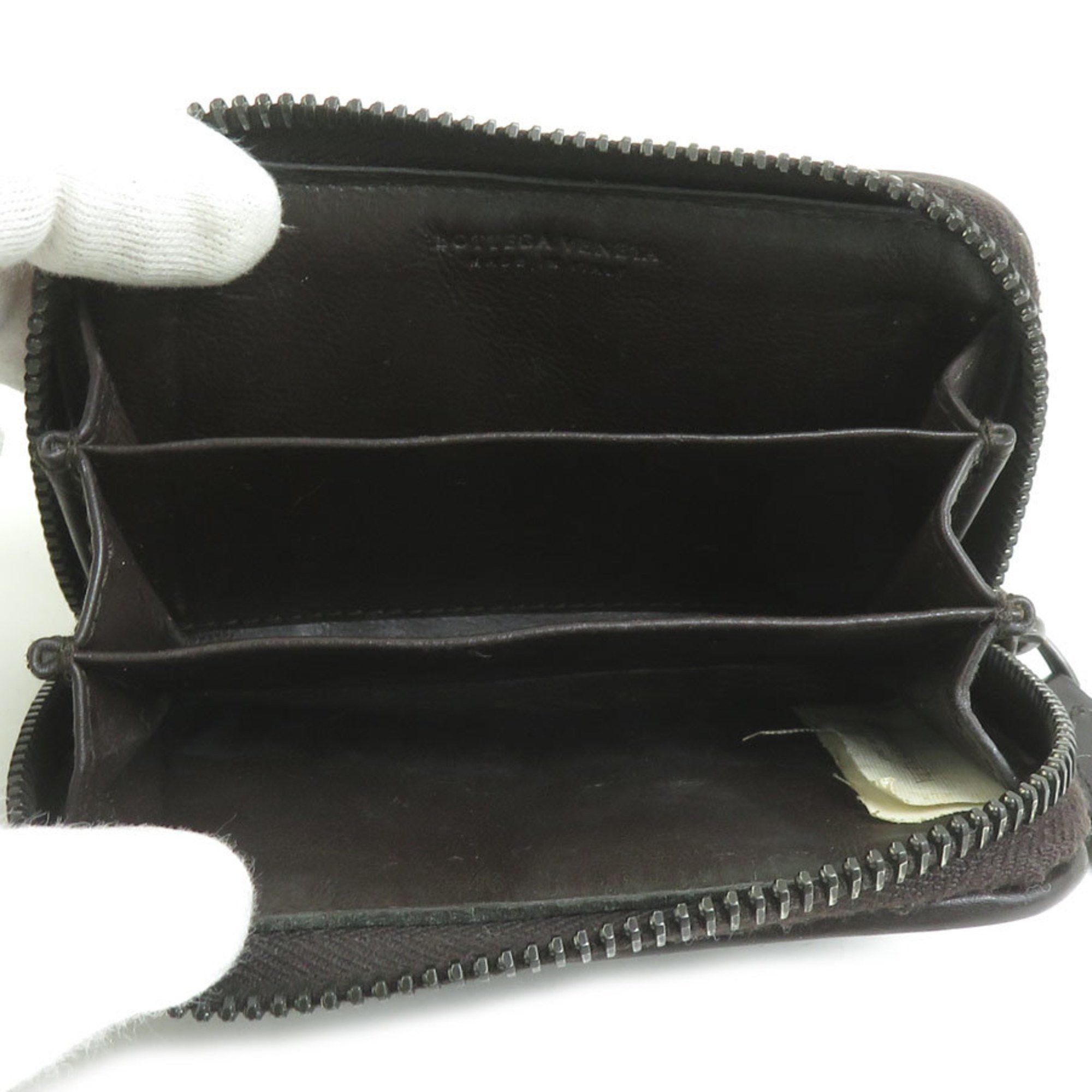 Bottega Veneta Men's Intrecciato Leather Wallet/Coin Case, Dark Brown, e61040a