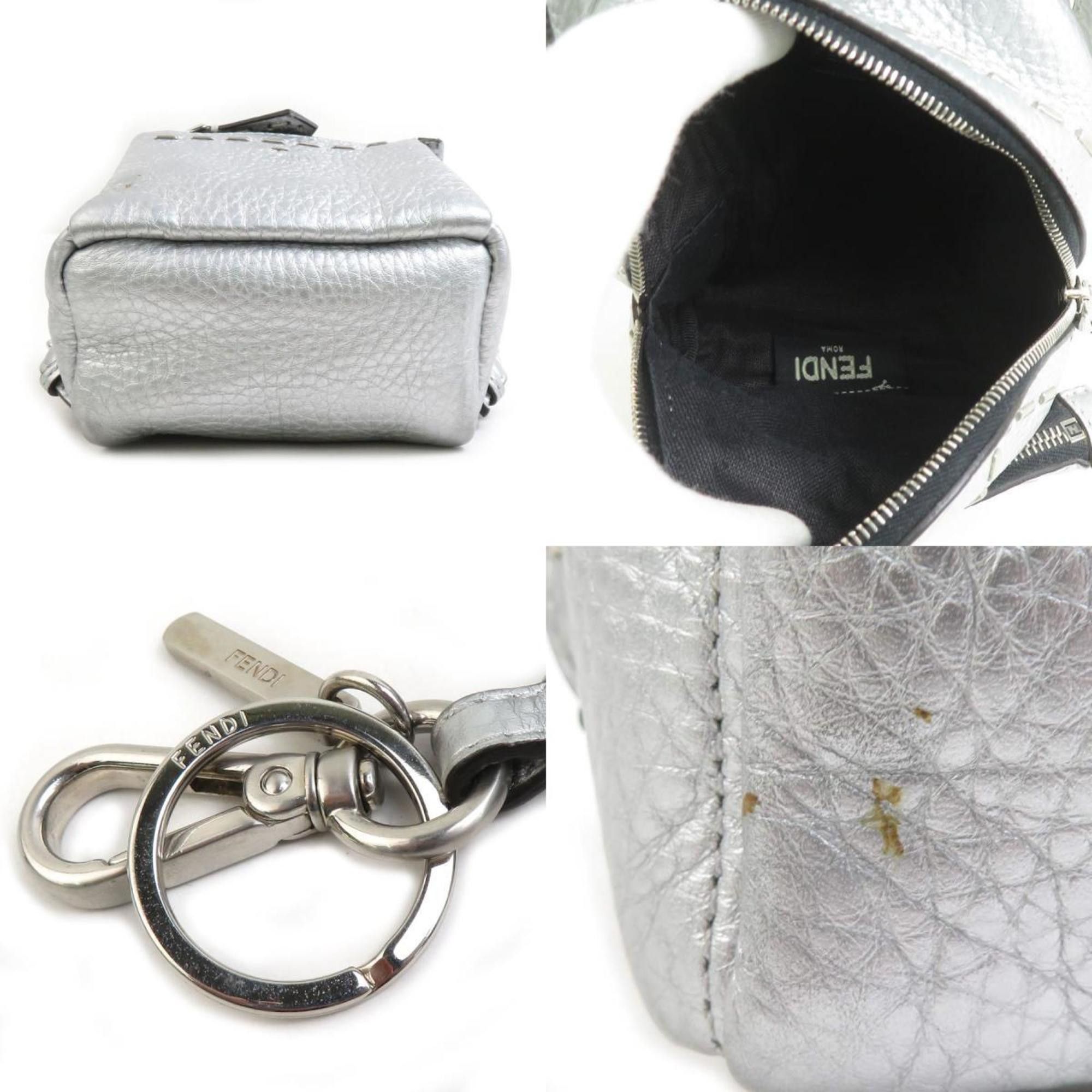 Fendi Fendi bag charm pouch in leather, metal and silver for men women, 7AR471.76A e61038a Size ONE SIZE - 4 Thumbnail