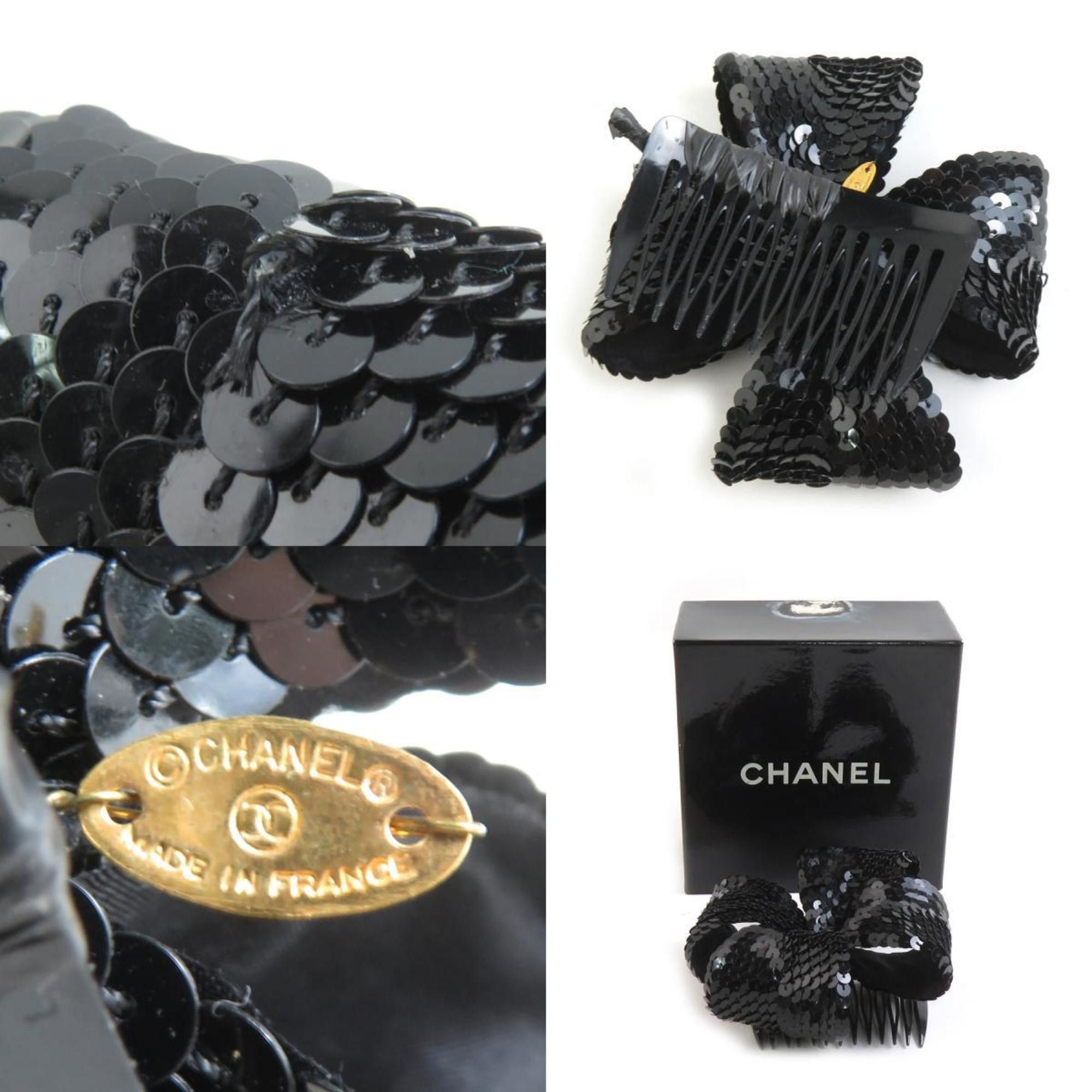 Chanel CHANEL Hair Accessory Kanzashi (Semi-perfect Hairpin) in Black, Women's, Sequins, e61042a Size ONE SIZE - 5 Thumbnail