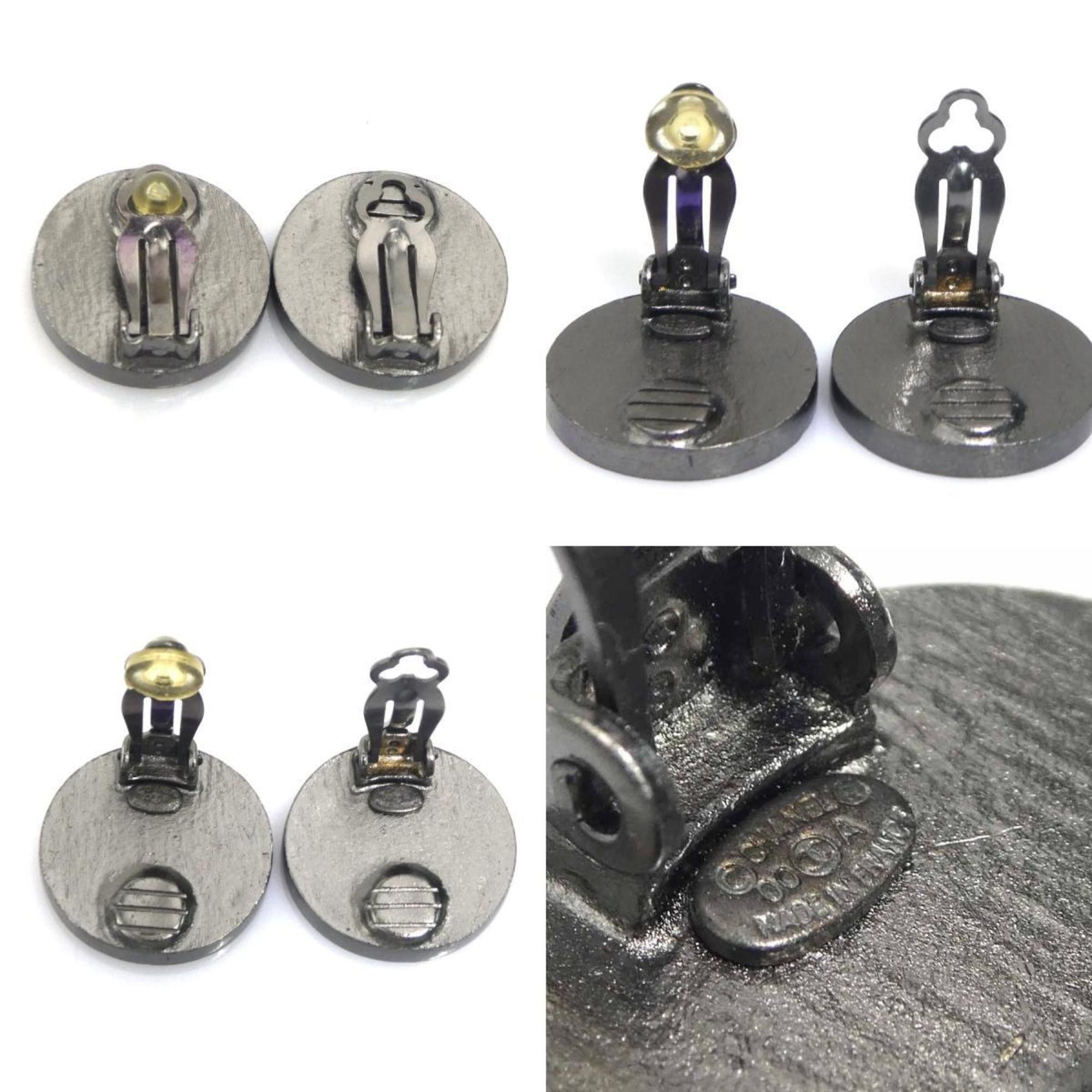 Chanel CHANEL Metal Earrings, Black and Silver, Women's, 56449k Size ONE SIZE - 5 Thumbnail