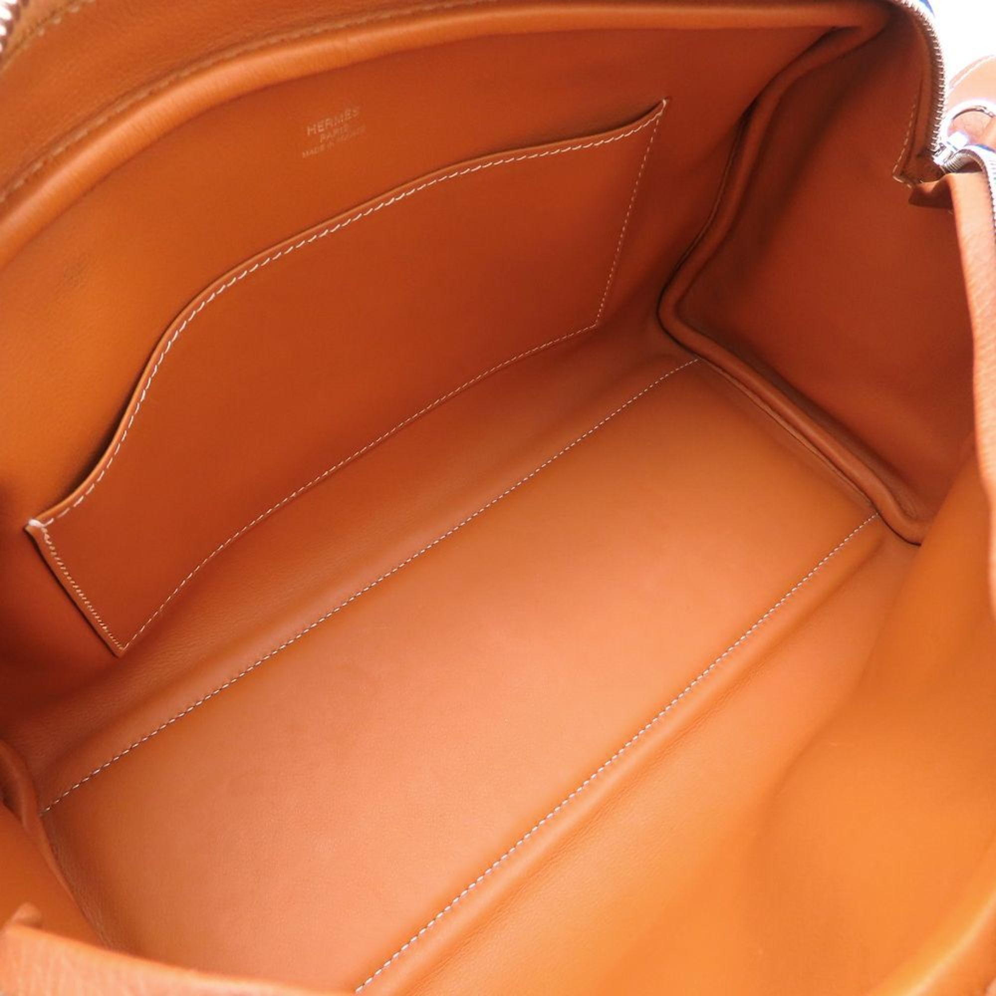 Hermes HERMES Petit Courier Shoulder Bag in Evercolor and Taurillon Clemence Leather Toffee Gold, Women's, 352845 Size ONE SIZE - 7 Thumbnail