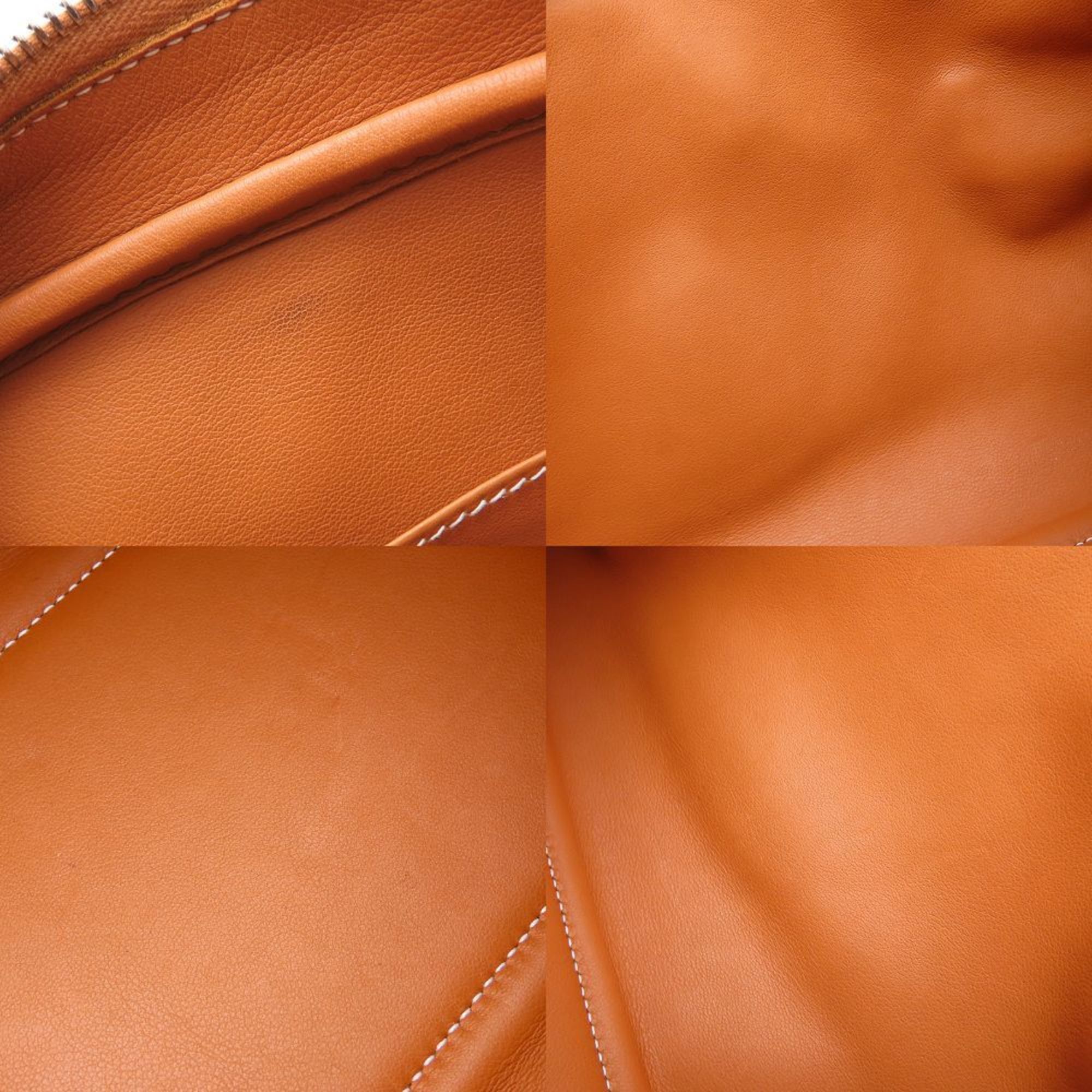 Hermes HERMES Petit Courier Shoulder Bag in Evercolor and Taurillon Clemence Leather Toffee Gold, Women's, 352845 Size ONE SIZE - 8 Thumbnail