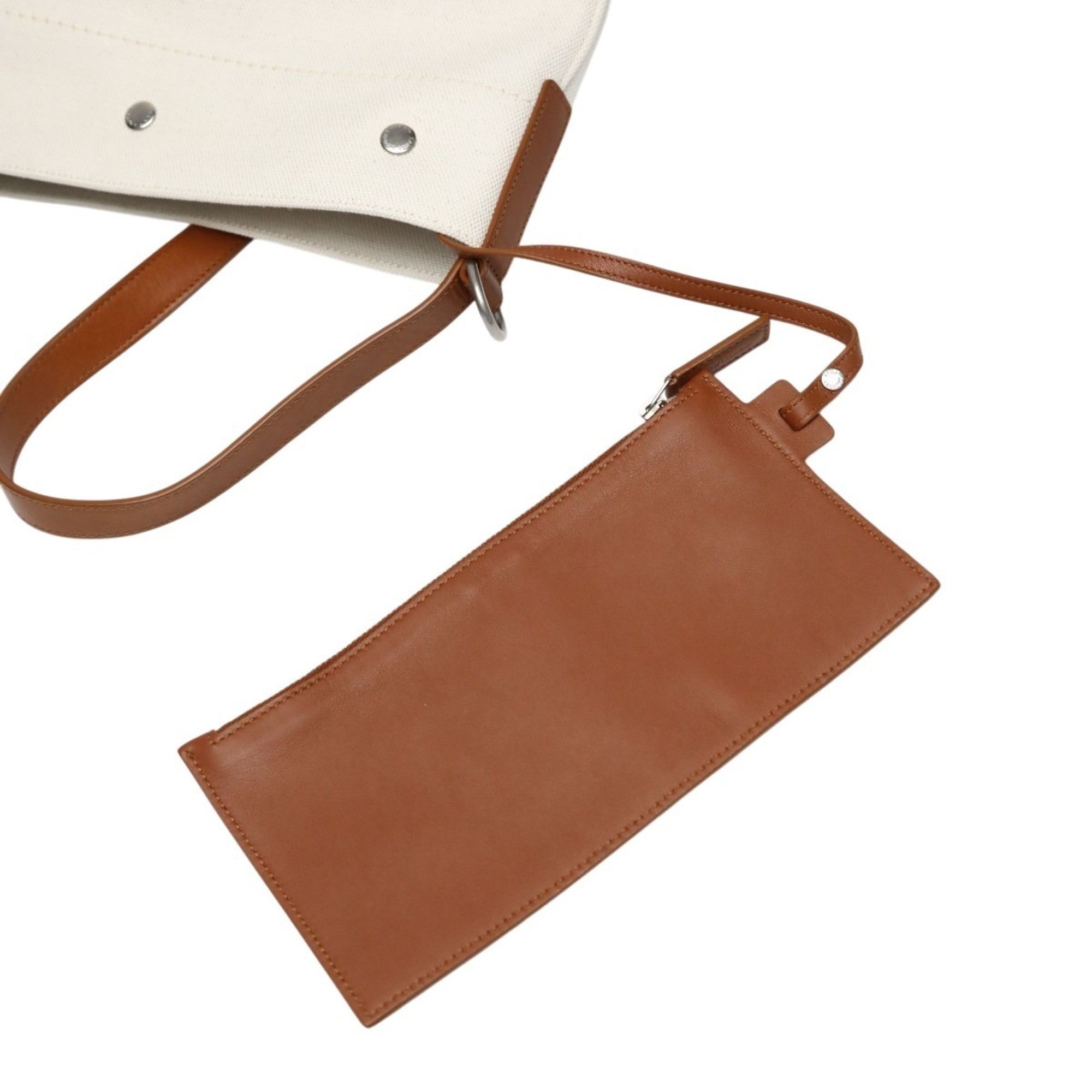 Yves Saint Laurent Yves Saint Laurent Rive Gauche Canvas Shoulder Bag VLR669299 Natural/Brown Size ONE SIZE - 15 Thumbnail