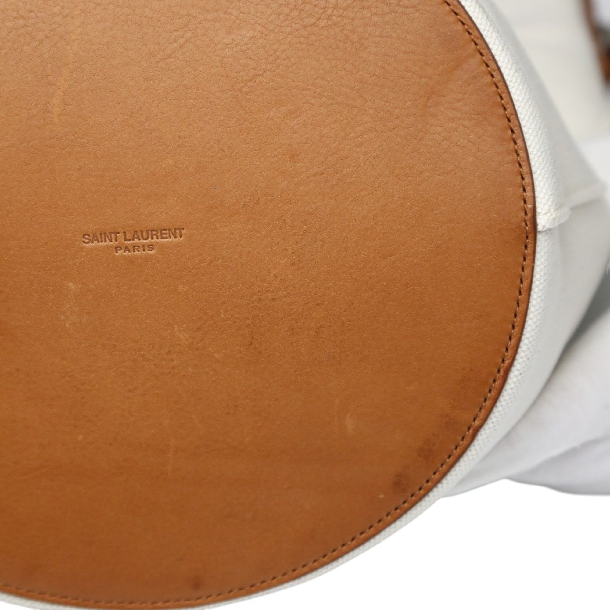 Yves Saint Laurent Yves Saint Laurent Rive Gauche Canvas Shoulder Bag VLR669299 Natural/Brown Size ONE SIZE - 9 Thumbnail