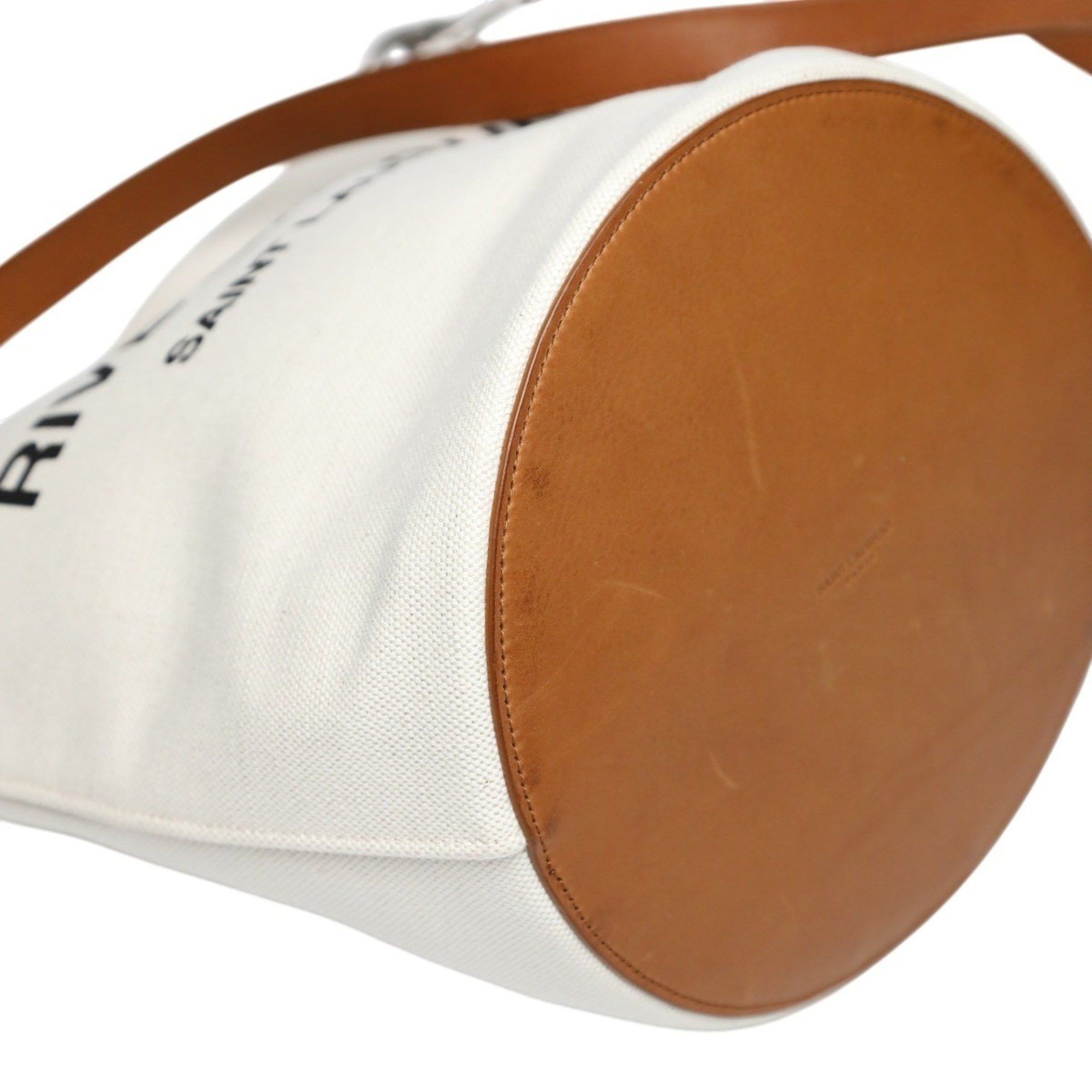 Yves Saint Laurent Yves Saint Laurent Rive Gauche Canvas Shoulder Bag VLR669299 Natural/Brown Size ONE SIZE - 6 Thumbnail