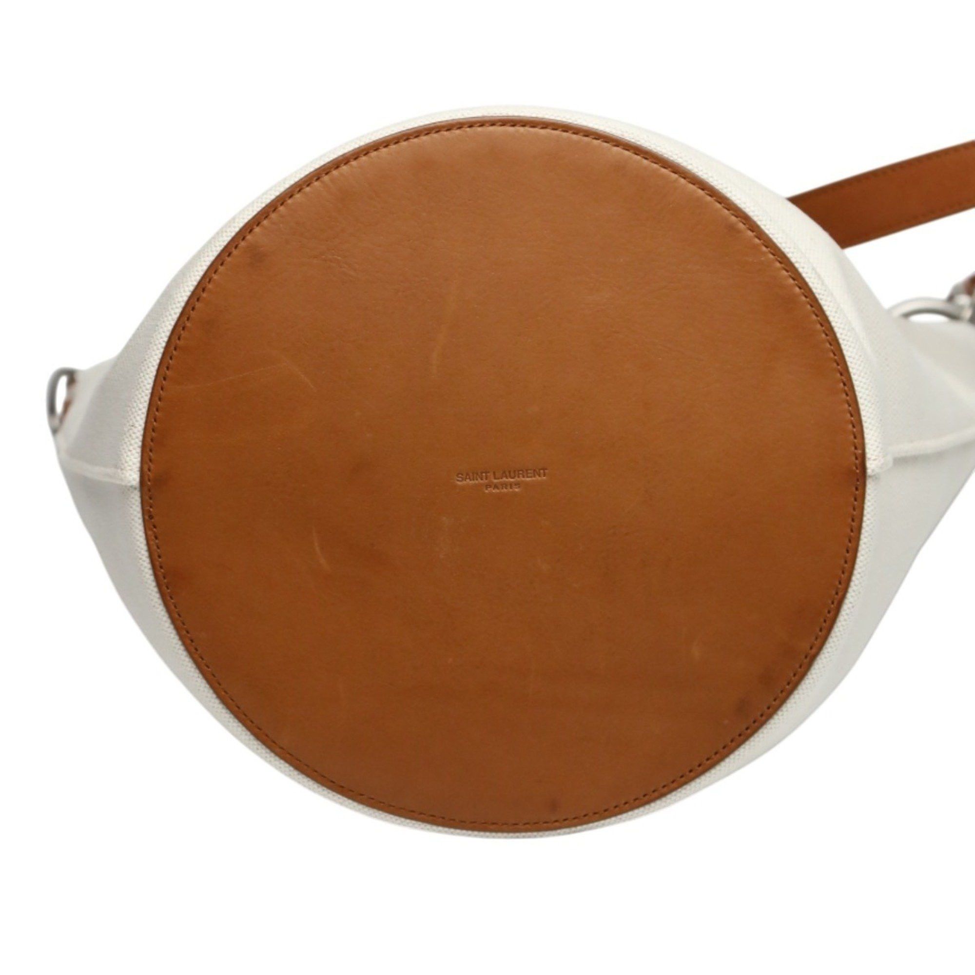 Yves Saint Laurent Yves Saint Laurent Rive Gauche Canvas Shoulder Bag VLR669299 Natural/Brown Size ONE SIZE - 5 Thumbnail